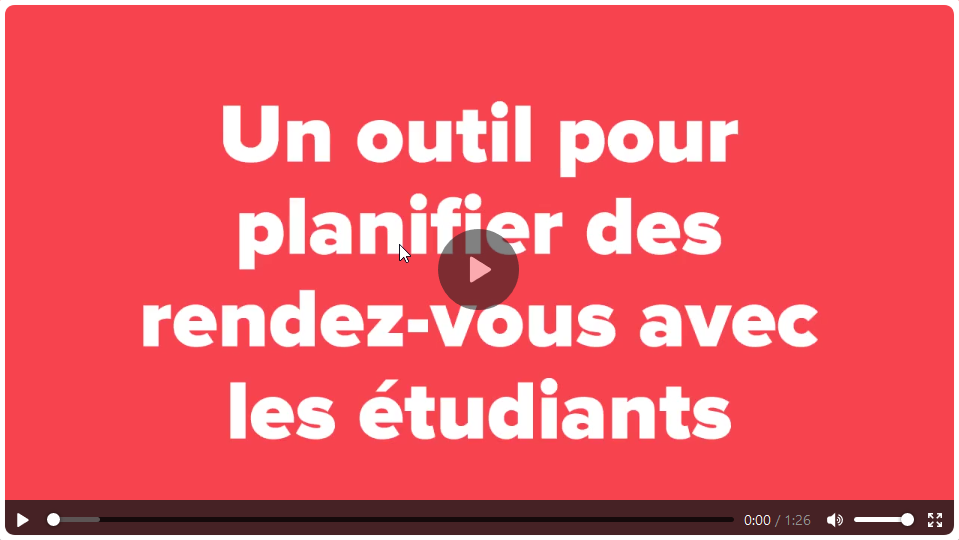 Lien vers la vidéo de présentation de l'outil "Rendez-vous"